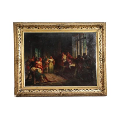Historical Subject Oil on Canvas - Italy XIX Century