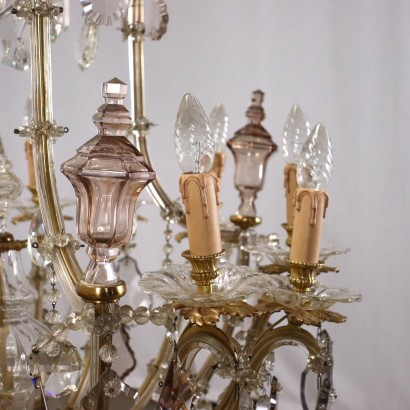 antigüedades, candelabro, candelabros antiguos, candelabro antiguo, candelabro italiano antiguo, candelabro antiguo, candelabro neoclásico, candelabro del siglo XIX, candelabro de bronce dorado y vidrio Mo