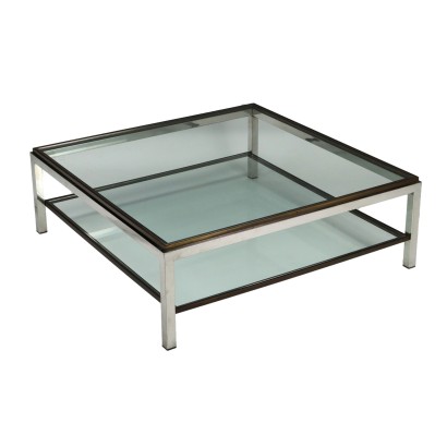 Center Table Metal Glass Italy 1960s-1970s