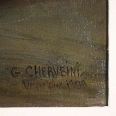 Giuseppe Cherubini Huile sur Toile - Italie 1909