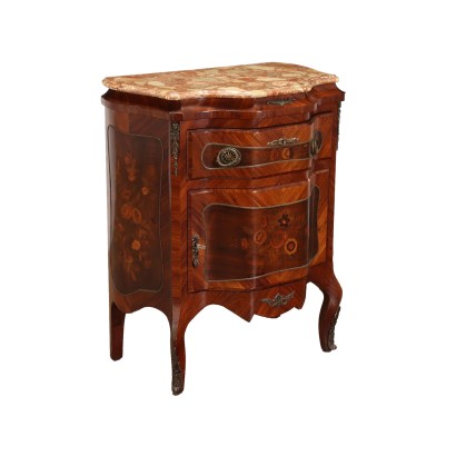 Baroque Style Cabinet Marble Wood - Italy XX Century