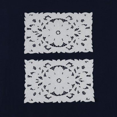 Paar Deckchen Baumwolle Italien XX Jhd