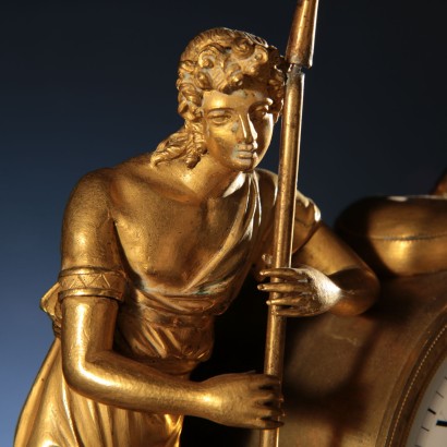 Mantel Clock Gilded Bronze Italy XIX Century