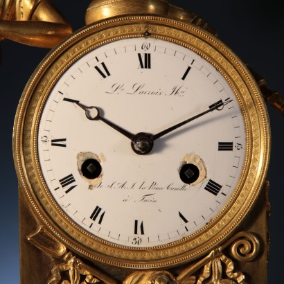 Mantel Clock Gilded Bronze Italy XIX Century