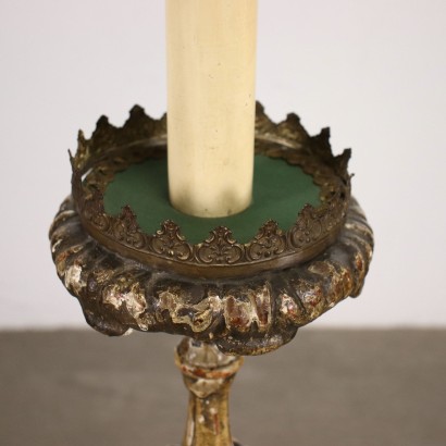 Neobarocker Kerzen Halter Holz Italien XIX Jhd
