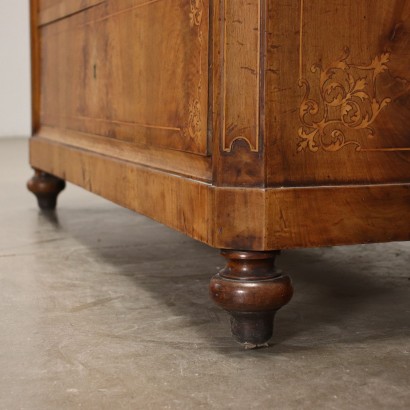 Charles X Chest of Drawers with Mirror Walnut - Italy XIX Century