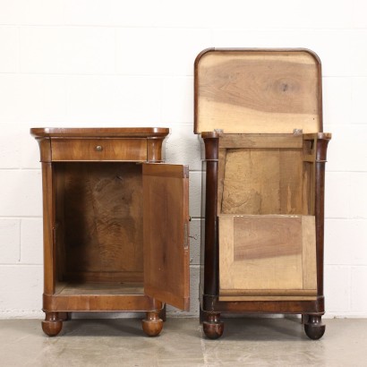 Pair of Charles X Bedside Tables Walnut - Italy XIX Century