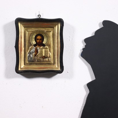Christ Pantocrator Détrempe sur Bois - Russie XIX Siècle