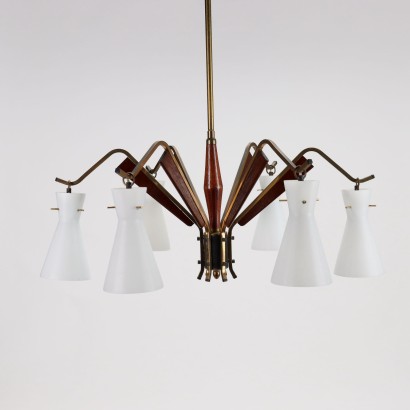 Ceiling Lamp Brass Alluminium Italy 1950s-1960s