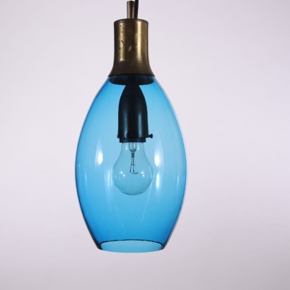 Deckenlampe Messing Glas - Italien 1960er