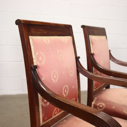 antiguo, sillón, sillones antiguos, sillón antiguo, sillón italiano antiguo, sillón antiguo, sillón neoclásico, sillón del siglo XIX, par de sillones de restauración