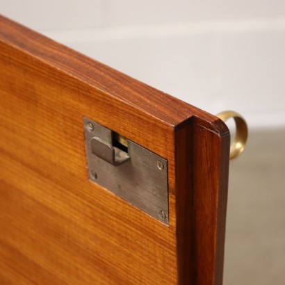 Bookcase Cabinet Teak Metal Brass Italy 1960s