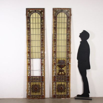 Pair of Liberty Windows Glass - Italy XX Century