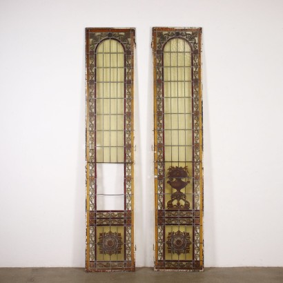 Pair of Liberty Windows Glass - Italy XX Century