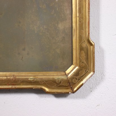 Umbertinischer Spiegel Holz - Italien XIX Jhd