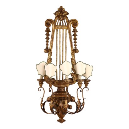 Neoclassical Style Wall Lamp Wood - Italy XX Century