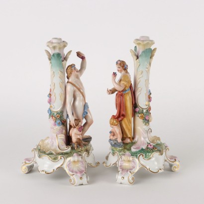 Pair of Candelabra Porcelain - Italy XX Century