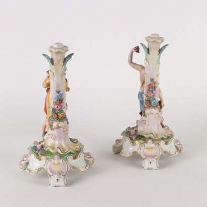 Pair of Candelabra Porcelain - Italy XX Century