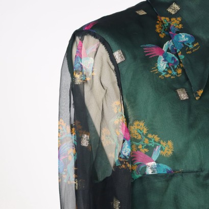 Vintage Shirt Silk - Italy 1940s-1950s Size 14/16