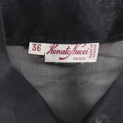 moda vintage, París vintage, Francia vintage, seda vintage, camisa vintage en organza negra