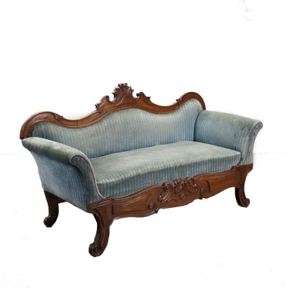 antigüedades, sofas, sofas antiguos, sofas antiguos, sofas italianos antiguos, sofa antiguo, sofa neoclasico, sofa siglo XIX, sofa barco Umbertino