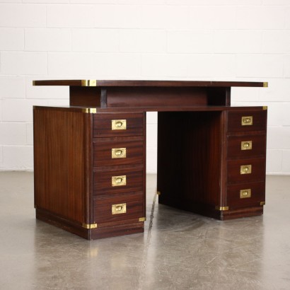 Desk Rosewood Leather Italy 1960s