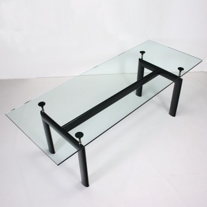 Table LC6 Cassina Metal Glas Italy 1980s