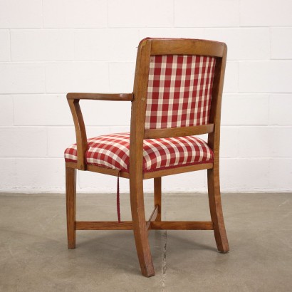 Group of 4 Armchairs Oak Italy 1950s