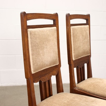 antiguo, silla, sillas antiguas, silla antigua, silla italiana antigua, silla antigua, silla neoclásica, silla del siglo XIX, par de asientos Liberty en cerezo