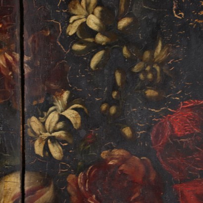 Blumengirlande Öl auf dem Tisch - Italien XIX Jhd
