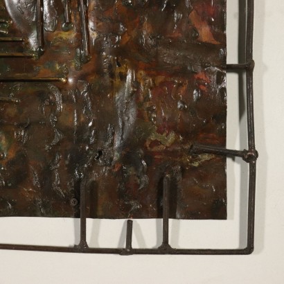 Panel escultórico en cobre y latón an