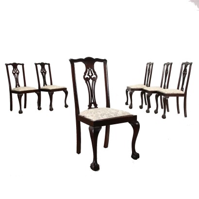 Gruppe von 6 Stühlen Mahagoni England XX Jhd