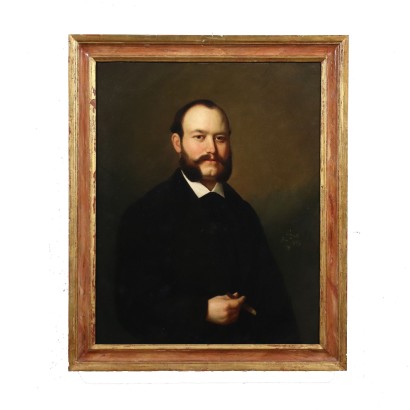 Francois Antoine Cavalli Öl auf Leinwand Männerportrait 1868