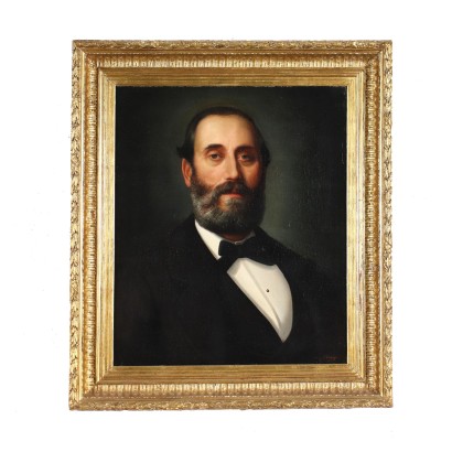 Male Portrait Oil on Canvas France XIX Century