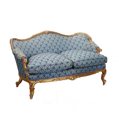 Rococo Style Sofa Wood France XIX Century Padded Seat