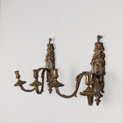 Pair of Eclectic Style Appliques Bronze Italy XX Century