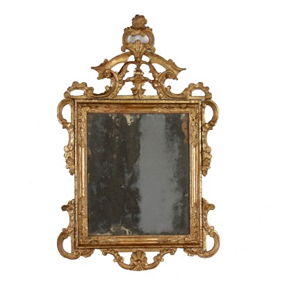 Barocker Spiegel Holz Italien XVIII Jhd