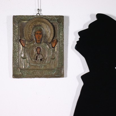 Virgin Mary Tempera on Wood Russia XIX Century