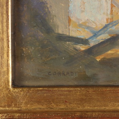 A. Corradi Öl auf Karton Italien 1916