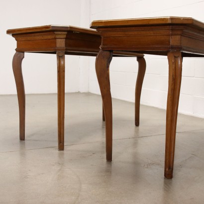 Pair of Baroque Tables Walnut Italy XVIII Century
