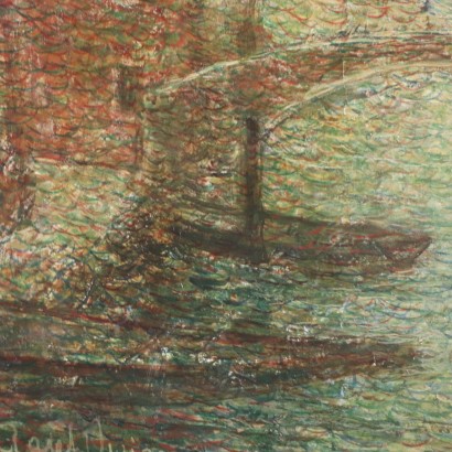 Raoul Viviani, Glimpse of the canal with boats, Raul Viviani, Raul Viviani, Raul Viviani, Raul Viviani