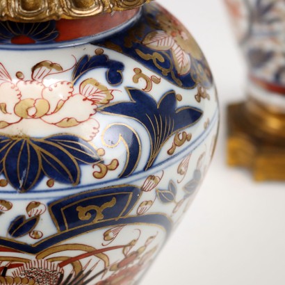 Pair of Napoleon III Oil Lamps Porcelain France XIX Century