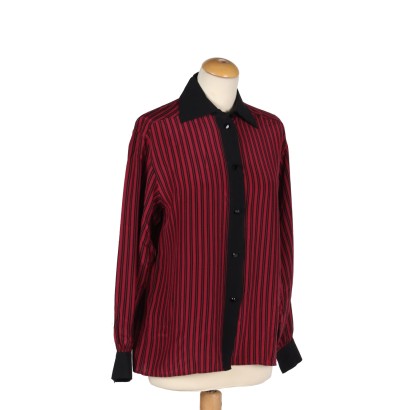 Yves Saint Laurent Shirt Silk Size 12 France 1980s-1990s
