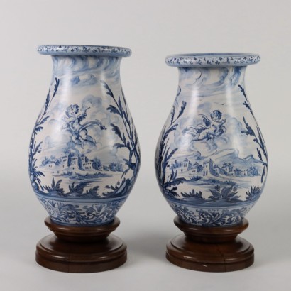 Paire de Vases G. Mazzoti Céramique Italie XX Siècle