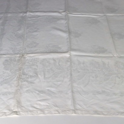 Tablecloth with 6 Napkins Flax Italy XX Century