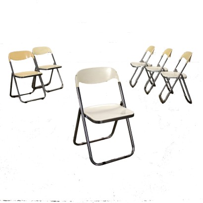 Gruppe von 6 Stühlen Plastik Italien 1970er