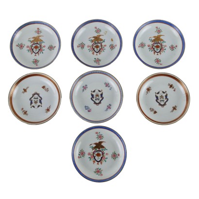 Groupe de 7 Plats Porcelaine Chine XIX-XX Siècle