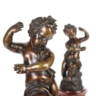 Pair of Bronze Cherubs Italy XX Century