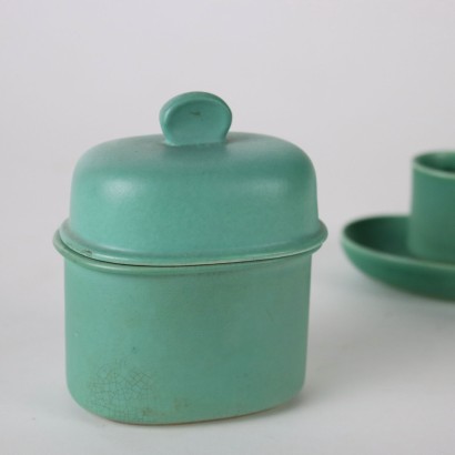 G. Gariboldi Container with Lid and Egg Cup Ceramic Italy 1950s