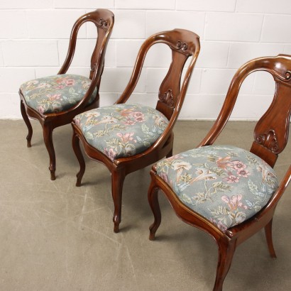 antiguo, silla, sillas antiguas, silla antigua, silla italiana antigua, silla antigua, silla neoclásica, silla del siglo XIX, Grupo de seis sillas Louis Philippe